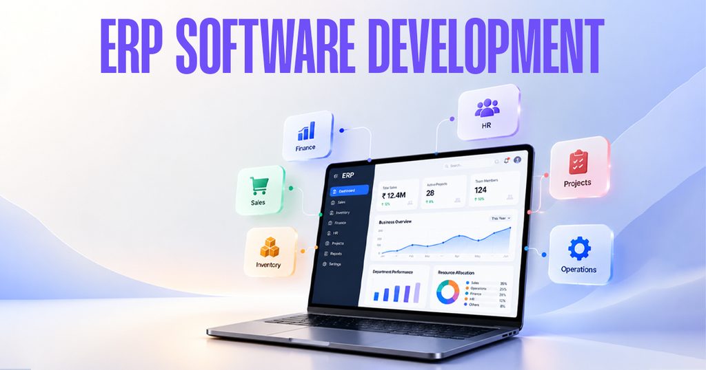 ERP software development for integrated finance, HR, inventory, sales and business operations